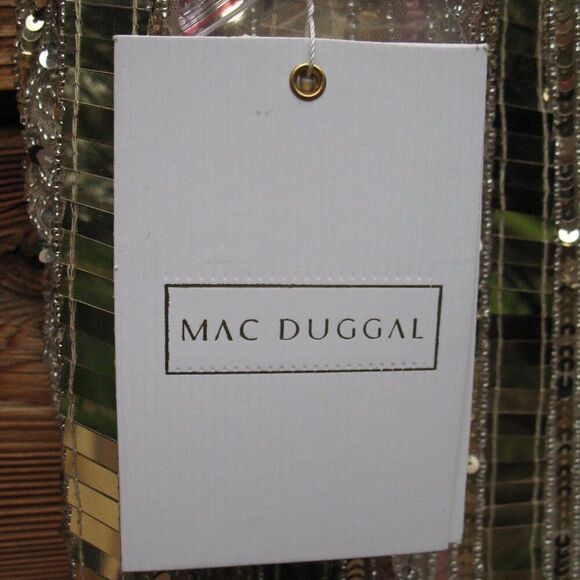 NWT Mac Duggal 93981 HALTER NECK  Mirror EMBELLISHED DETAILED BACK GOWN Dress Nu - Picture 15 of 16